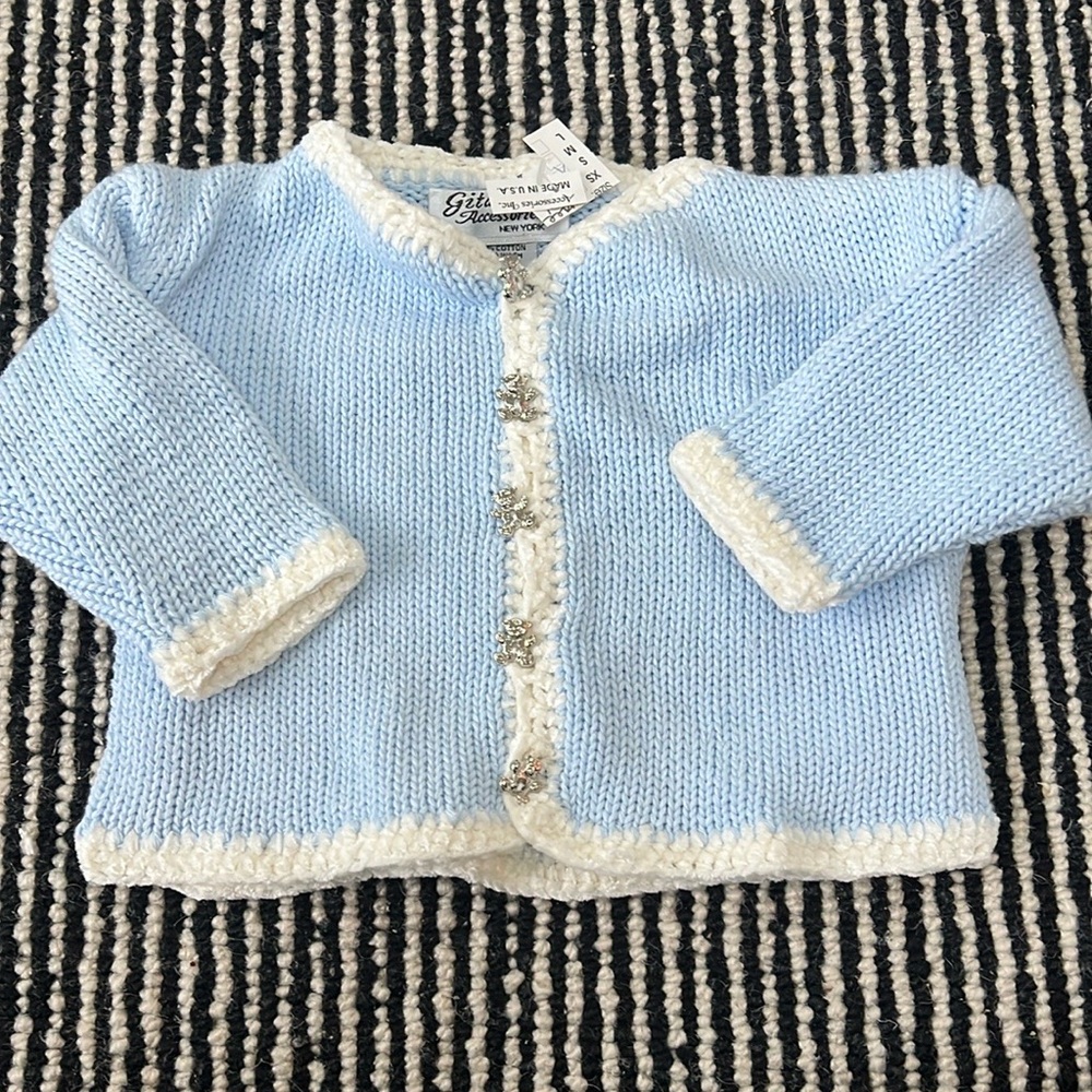 Light Blue Knit Baby Cardigan